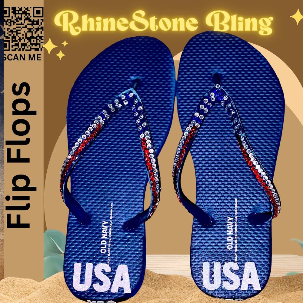 Flip Flops, Women Sandals, Girls Sandals, Ladies Shoes, Independence Day, USA